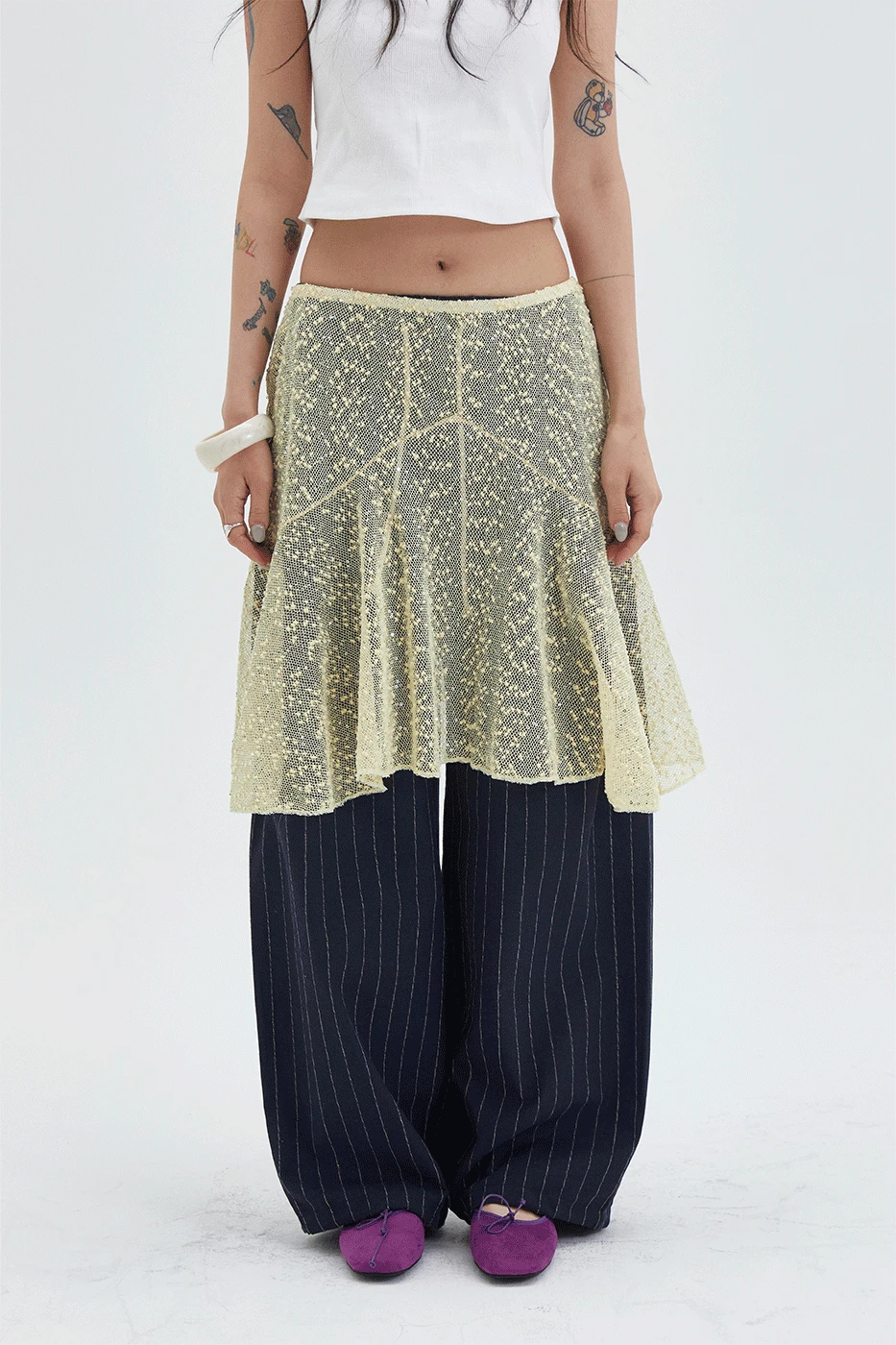 와이드 데님 팬츠